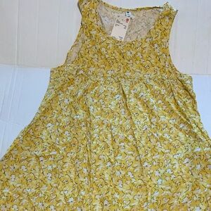 New Girl Yellow Floral Dress 100% Rayon Size 13